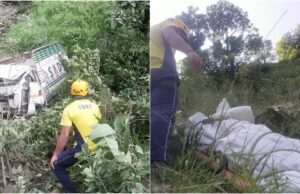 देहरादून: हरिपुर मीनस मोटरमार्ग पर खाई में गिरा ट्रक, चालक की मौके पर मौत