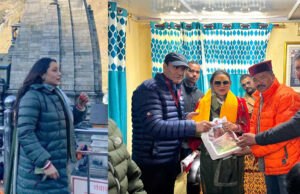 रुद्रप्रयाग: अभिनेत्री रानी मुखर्जी ने किए बदरीनाथ केदारनाथ धाम के दर्शन, मंदिर समिति ने भेंट किया प्रसाद