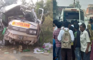 उत्तर प्रदेश के बदायूं में सुबह का हादसा; दो स्कूल वाहनों की भिड़ंत, छह बच्चों समेत सात की मौत; 8 बच्चे अस्पताल में भर्ती