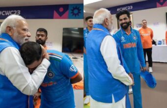 World Cup: फाइनल के बाद भारतीय खिलाड़ियों से मिले प्रधानमंत्री मोदी, शमी को लगाया गले, जडेजा से मिलाया हाथ