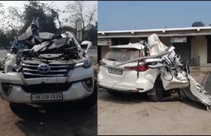 उधम सिंह नगर: बड़ा हादसा, ट्रक से टकराई फॉर्च्यूनर कार, दो की मौत, एक घायल