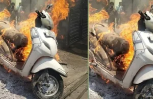 Haldwani: सड़क किनारे खड़ी स्कूटी में अचानक लग गई भयंकर आग