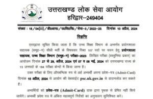 Uttarakhand: प्रयोगशाला सहायक के 107 पदों पर भर्ती की UPDATE..