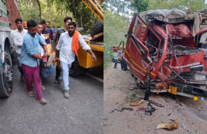 पीलीभीत में भीषण सड़क हादसा: अनियंत्रित होकर पेड़ से टकराई डीसीएम, तीन मजदूरों की मौत, 33 घायल