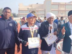 अल्मोड़ा के 92 वर्षीय लक्ष्मण सिंह ऐठानी ने अजमेर में आयोजित spot put में जीता गोल्ड मेडल