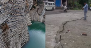 Gangotri Highway: पांच करोड़ की सुरक्षा दीवार झुकी, गंगोत्री हाईवे पर आई दरारें, चिन्यालीसौड़ पर मंडराया संकट