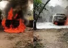 Haridwar News: ज्वालापुर में अंडरपास के किनारे खड़ी कार में लगी भीषण आग, लपटें देख मची अफरा तफरी