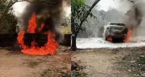 Haridwar News: ज्वालापुर में अंडरपास के किनारे खड़ी कार में लगी भीषण आग, लपटें देख मची अफरा तफरी