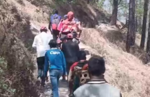 Chamoli: ऐरठा गांव में नहीं बनी सड़क, बीमार महिला को डंडी से पांच किमी पैदल चलकर पहुंचाया अस्पताल
