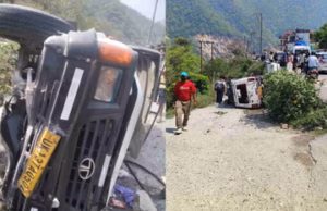 Rudraprayag: बदरीनाथ हाईवे के पास सड़क पर पलटा वाहन, नौ लोग थे सवार, चालक की हालत गंभीर, अन्य घायल