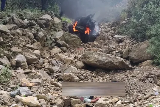 नई कार खरीद खुशी-खुशी जा रहा था परिवार, खाई में गिरकर लगी आग, दो भाइयों की मौत
